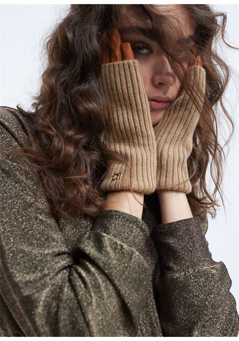 Guanti polsino a coste LOLA CASADEMUNT | LF2407047CAMEL
